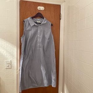 Blue and white sear sucker dress